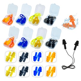 Ear Plugs for Sleeping,16 Pairs Noise Canceling Soft Reusable Silicone Earplugs Waterproof Noise Reduction Earplugs for Concert,Swimming,Study,Loud Noise,Snoring | AXBUS