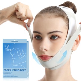 SGQTGIMU V Gesichtsmasken, Wiederverwendbare Kinnmaske v Line Lifting Mask Doppelkinn Entferner Maske für Hautelastizität & Definierte Kieferlinie-Grün