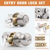 Probrico Door Knob and Single Cylinder Deadbolt Lock Set, Satin