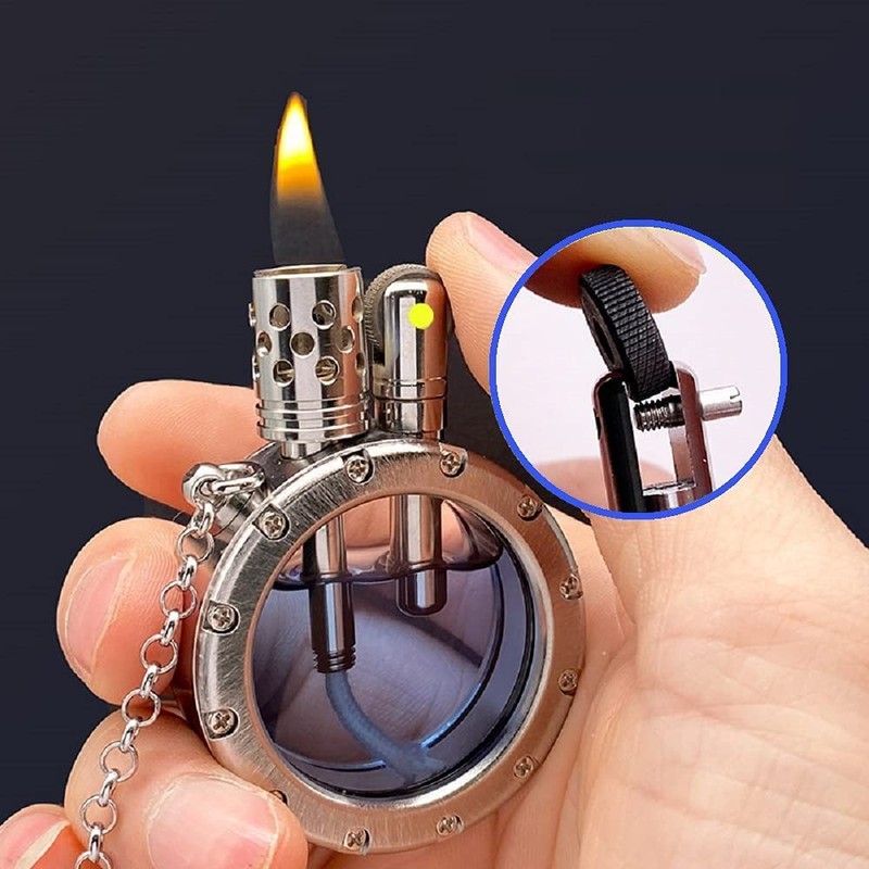 Vintage Antique Lighter with Creative Transparent Bottle Design, Cool Steampunk