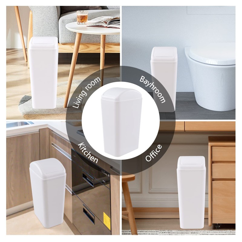Yesdate Cubo de basura de 3,5 galones con tapa basculable,