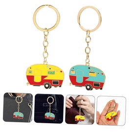 Gatuida 2pcs Rv Keychain Camper Keyring Accessories Portable Keychain for Wallets and Bags Unique Pendant Charm for Everyday Use