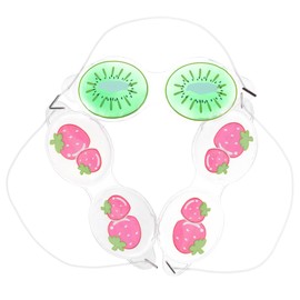 Outanaya 3pcs Fruit Cooling Eye Masks for PVC Reusable Eye Masks for Better Sleep Random Styles for Light Blocking and Travel
