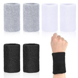 JIAQCN 6 Piezas Muñequeras Sudor, Muñequeras Deportivas, Buena Absorción De Sudor, Adecuada para Fitness, Carrera, Fitness, Entrenamiento u Otros Deportes, Etc