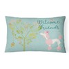 Caroline's Treasures BB7613PW1216 Welcome Friends Pink Poodle Canvas Fabric Decorative