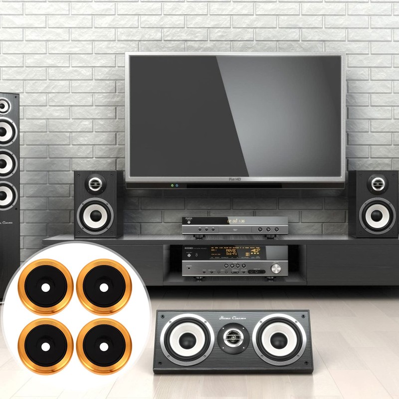 TEHAUX 4pcs Vibration Isolation Feet Pads Aluminum Alloy Speaker Pads