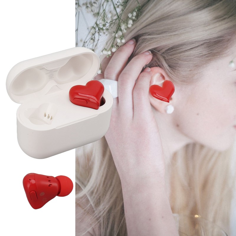 Wireless Earbuds Stylish Cute Heart Shaped Noise Cancelling HiFi Stereo