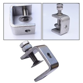 C-Clamp Set, 4 Pieces Heavy Duty C-Clamp, Stainless Steel Heavy Duty Clamp, Woodworking Fixture Clamp, for DIY Woodworking, Welding, Carpentry, Silver