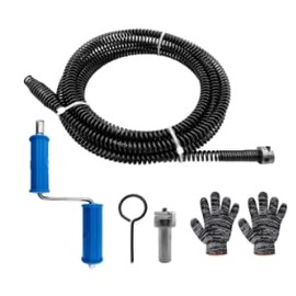 Drain Snake Unblocker 5.5M - Flexible Drainage Rods Drain Snake Unblocker, 10mm Diameter with Electric Drill Adapter and Handle Tool, Spiral Blockage Remover for Sink,Sewer, Bathroom Kitchen Cleaning