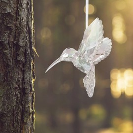 Toddmomy Clear Acrylic Hummingbird Ornaments - 3Pcs Iridescent Hanging Decorations for Home Ceiling Window Christmas Tree Decor, Multi-Scene Nature-Inspired Crystal Birds for Seasonal Party