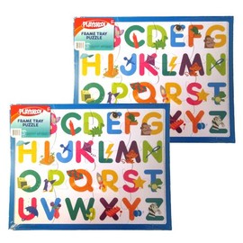 PLAYSKOOL 14" x 11" 12 Piece Letter Puzzle with Frame Tray (2 Pack) Great Gift!