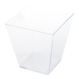8 oz Square Clear Plastic Large Kova Cup - 2 3/4" x 2 3/4" x 2 3/4" - 20 count box - Restaurantware
