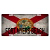 Fast Service Designs Florida State Flag License Plate Metal Sunshine