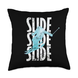 Ski sport slope ski slope ski goggles Ski lift Slide Skiing Throw Pillow, 18x18, Multicolor