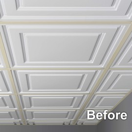 EZ-On T-bar Ceiling Grid Cover Kit - Snap On - White - 58 Piece (96 sq ft)