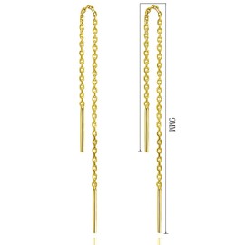 HinDaLi 2 Pairs of Chain Earrings Silver 925 for Women Girls Women Tassels Pendant Silver Earrings Chain Silver Earrings Hanging Gold Threader Earrings Long Chain Earrings Set Women's Earrings