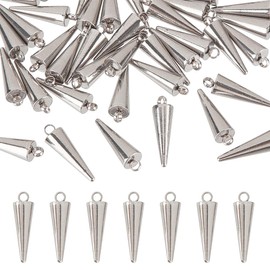 [UNICRAFTALE] Approximately 40 Pieces, 0.7 inches (18 mm), Spike Charm, 304 Stainless Steel Charm, Conical Shape, Corn Spike, Rivet Charm, Stainless Steel Color, Metal Charm, Metal Parts, Necklace Parts, Jewelry Making, Necklace Bracelet Piercing Parts, 