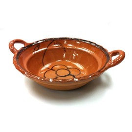 Handcrafted 12" Mexican Clay Cooking Dish – Traditional Earthenware with Handles, Lead-Free, Ideal for Stews, Mole, Pozole, and More