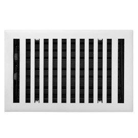Madelyn Carter Modern Chic Style Vent Cover, Solid Cast Steel Interior, Controls Air Flow, 6 x 10 inches (Overall Face: 7.25 x 11.5 inches), Textured White