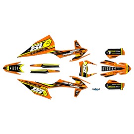 Kalair GFX Graphics Kit for KTM Enduro 4-Stroke 250 EXC-F, 350 EXC-F, 450 EXC-F and 500 EXC-F (2020-2023) Warrior Series - Dirt Pit Bike Motorcycle Stickers,no-Plastics