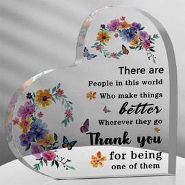 Thank You Gifts Appreciation Gifts for Women 3.9x3.9 Inch Acrylic Heart Keepsake Christmas Thanksgiving Employee Appreciation Gifts