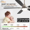 Sofucor 52 Inch Modern Flush Mount Ceiling Fan with Light