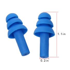 EYAKEG Swimming Earplugs, 6 Pair - Comfortable, Waterproof, Reusable Silicone Ear Plugs for Swimming, Snorkeling, Showering, Surfing and Bathing (Blue)