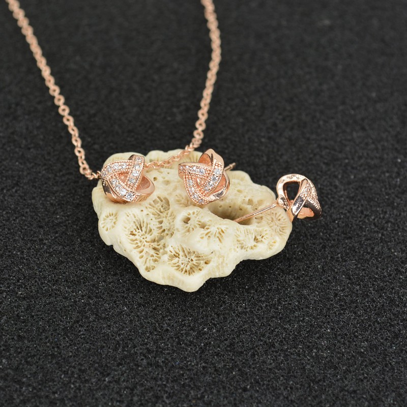 MOLIDAY Conjunto de collar y pendientes de tuerca con diseño