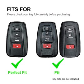 for Toyota Key Fob Cover with Keychain Soft TPU Full Protection Car Key Case Cover Compatible with RAV4 Camry Avalon Corolla Highlander C-HR Prius GT86 (White)