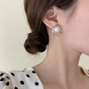 MOUP Simple Design Pearl Earrings, Popular for Allergy Metals, Silver