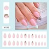 Pink Press on Nails, Medium Length Almond Shape Fake Nails