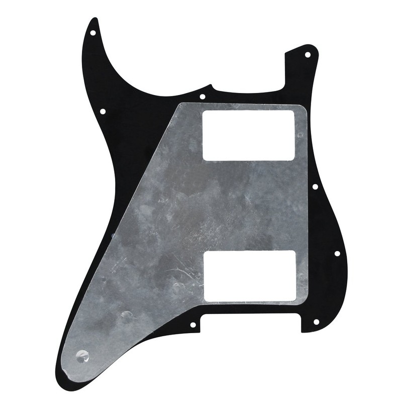 FLEOR 3Ply Black HH Pickguard 11 Holes ST Guitar Pick