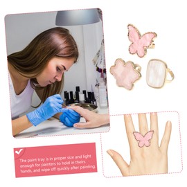 OATIPHO 3Pcs Nail Art Pallet Unique Color Mixing Tray for DIY Nail Designs Creative Resin Agate Shape Display Tools for Nail Shops and Home Use