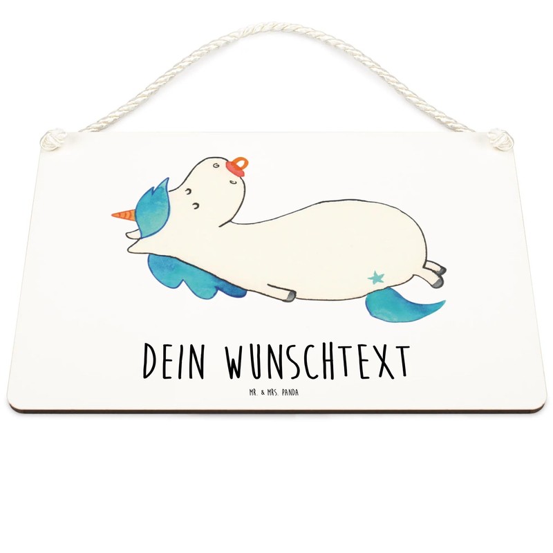 Mr. & Mrs. Panda Personalisiertes Deko Schild Einhorn Schnuller DIN