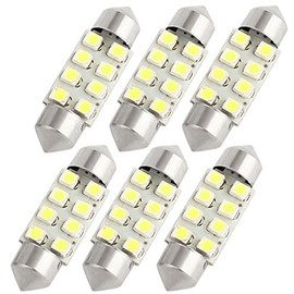 uxcell 6Pcs 36mm 8 Surface Mount Device 3528 LED White Festoon Map Light Lamp 3021 Internal