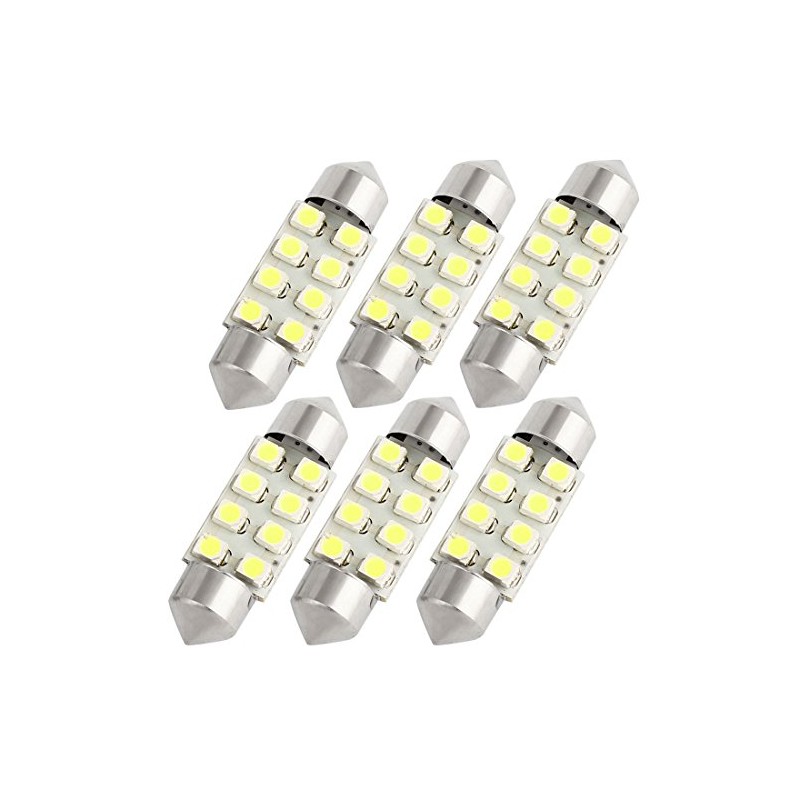 uxcell 6Pcs 36mm 8 Surface Mount Device 3528 LED White