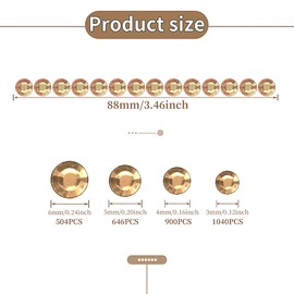 3090pcs Rhinestone Stickers Self Adhesive Face Gems Stick on Body Jewels Eye Bling Jewels Decal Crystal Hair Diamonds for Makeup Rave Accessories Embellishments for Crafts (Light Orange)