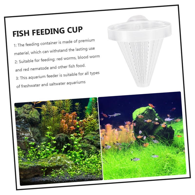 Levemolo Aquarium Fish Feeder Suction Cup 10 Pack Red Worm