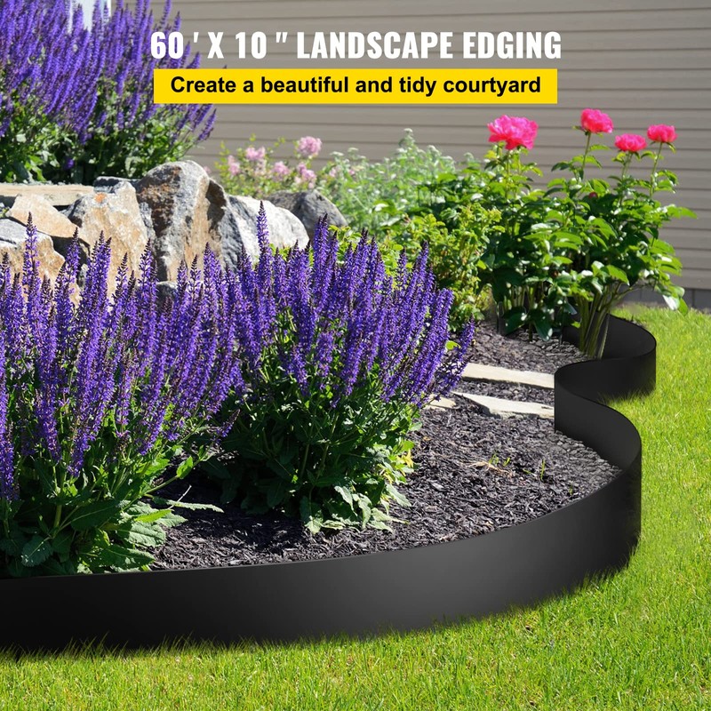 VEVOR Landscape Edging, 10 inch Depth 60 ft Total Length,