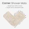 Allure Corner Shower Mat – 100% Cotton L-Shaped Bath Mat