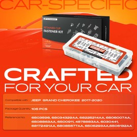 A-Premium105PCS Retainer Clips Kit - Compatible with Jeep Grand Cherokee WK2 2017-2020 - Vehicle Specific Car Body Trim Fastners Pin Rivet Set - fit Bumper & More - Trim Removal Tool Kit Included