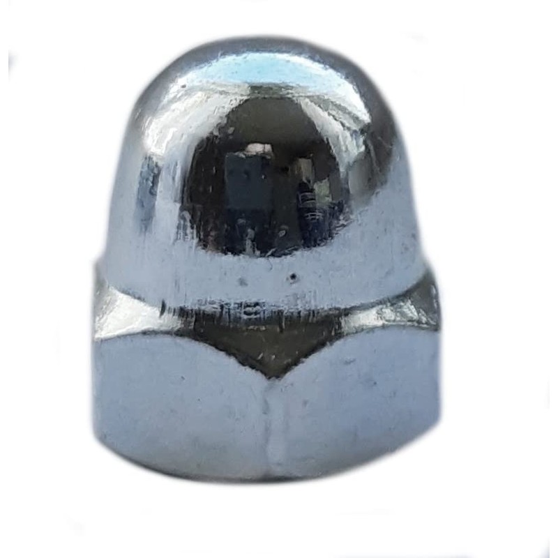 M8 Dome Hex Nuts Zinc Plated Steel Domed Hexagon Head