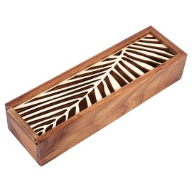 Zerodis Wooden Pencil Case Box Hollow Pen Holder Desk Organiser Student School Office Gift Box Wooden Pencil Case Box Desktop Stationery Storage Organiser Student School Office (#2)