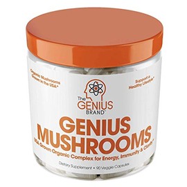 Cápsulas de Hongo de Melena de León  The Genius Brand  Suplemento  Fórmula de Bienestar para Energía Natural  90 Cápsulas Vegetarianas                