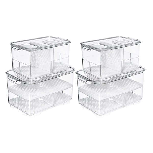 SANNO Fridge Produce Saver Storage Vegetable Fruit Containers Food Produce