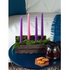 Christmas CANDWAX 12-Inch Dripless Taper Advent Candles Set - Purple