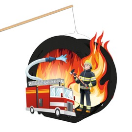 Ursus 18710016F Easy Line Lantern Craft Set, Fire Brigade, Approx. 21.8 x 21 x 10.3 cm, Set for Making a Lantern, Includes Step by Step Instructions (English language not guaranteed), Ideal for the