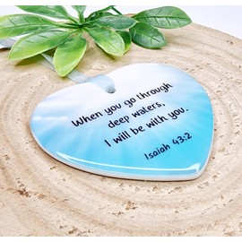 When You Go Through Deep Waters, Isaiah 43:2, Ceramic, Bible Verse, Christian Gift, Friendship Gift, Tough Times, Friendship, Best Friend