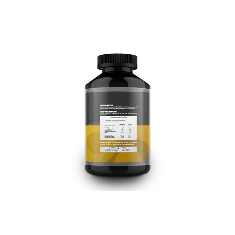 Citrato de Potasio - Origen Natural - 240 Cápsulas -