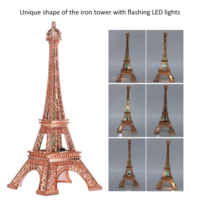 Qiilu Eiffel Tower Lamp Sparkling Tower Tower Led Light Luminous